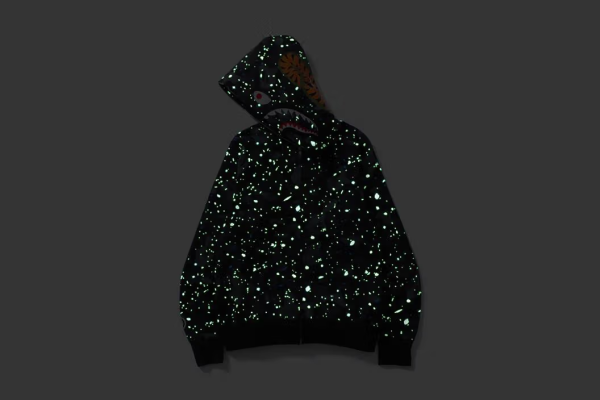 BAPE Space Camo Shark WGM Full-Zip Hoodie Black