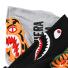 BAPE tiger head double hood camouflage patchwork hoodie