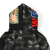BAPE tiger head double hood camouflage patchwork hoodie
