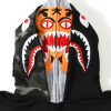 BAPE tiger head double hood camouflage patchwork hoodie