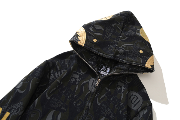 bape_x_nbhd_skull_black_and_gold_hoodie_1AE1E3B9DE114 BAPE x NBHD Skull Black And Gold Hoodie