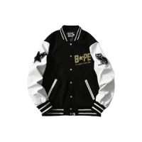 BAPE x OVO Varsity Jacket Cotton Coat Black BAPE x OVO Varsity Jacket Cotton Coat Black