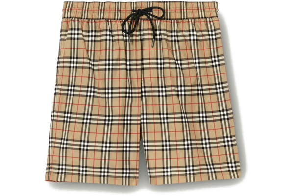 Burberry Check Drawcord Swim Shorts Archive Beige