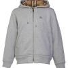 Burberry Embroidered EKD Cotton Blend Hoodie Grey