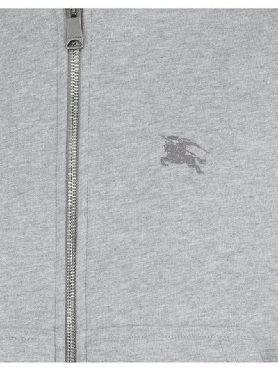 Burberry Embroidered EKD Cotton Blend Hoodie Grey