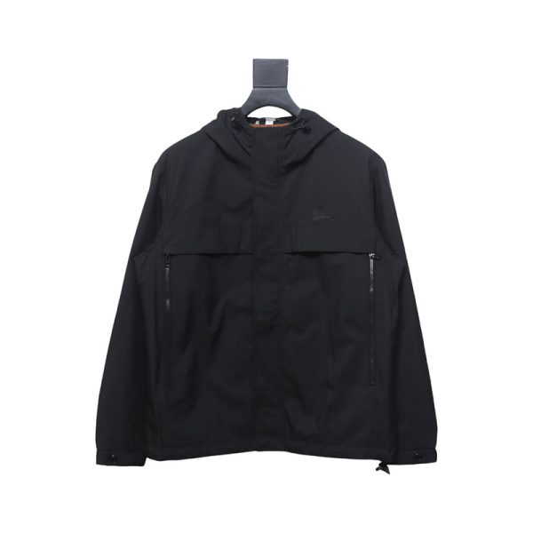 Burberry chest pocket embroidered war horse plus cotton hooded jacket Burberry chest pocket embroidered war horse plus cotton hooded jacket