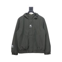 Burberry Horse Logo on Arm Plus Cotton Olive Green Hooded Jacket Burberry Horse Logo on Arm Plus Cotton Olive Green Hooded Jacket