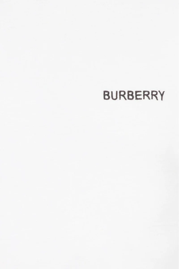 Burberry Icon Stripe Trim Cotton T-shirt White