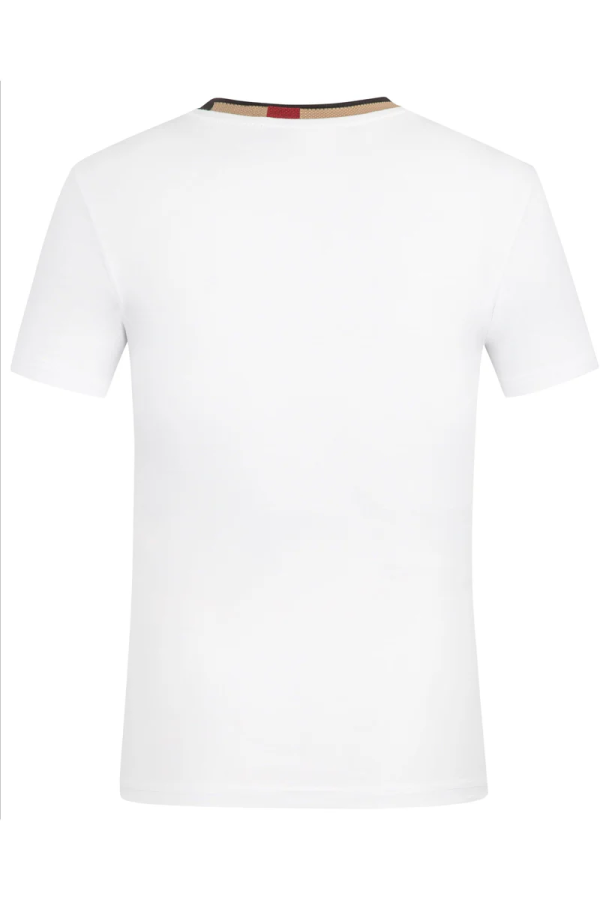 Burberry Icon Stripe Trim Cotton T-shirt White