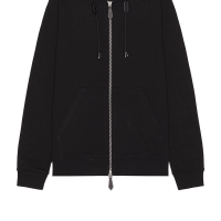 Burberry Zip Up Hoodie With Check Hood Black/Archive Beige