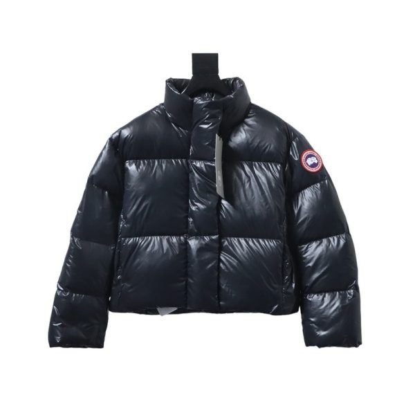 Canada goose Short Large Plaid Puff Down Jacket Black Canada goose Short Large Plaid Puff Down Jacket Black