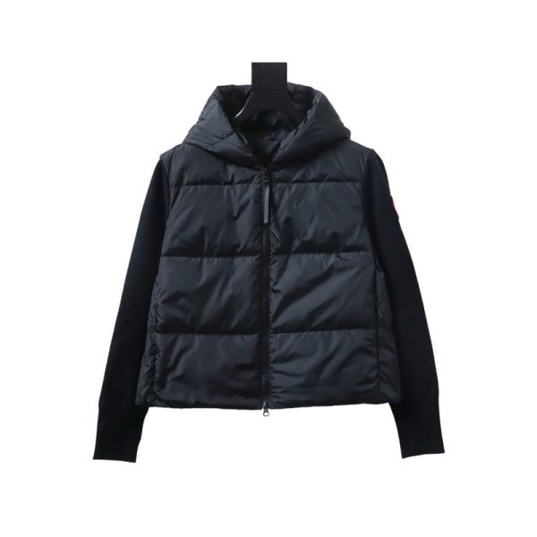 Canada goose Plaid Hooded Knit Jacket Black Canada goose Plaid Hooded Knit Jacket Black