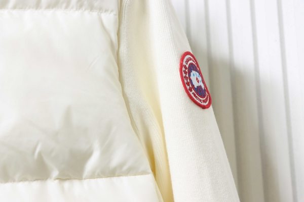 canada_goose__plaid_hooded_knitted_jacket_white_1D0E5F3405315 Canada goose Plaid Hooded Knitted Jacket White
