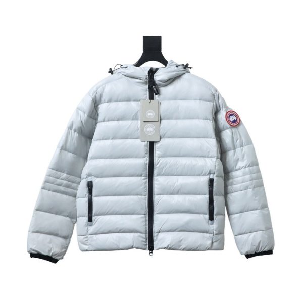 Canada Goose Puff Plaid Down Jacket White Canada Goose Puff Plaid Down Jacket White