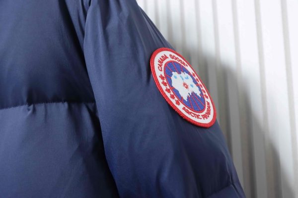 _canada_goose__stand_collar_large_plaid_down_jacket_dark_blue_1D0E600F82C17 Canada goose Stand collar large plaid down jacket dark blue