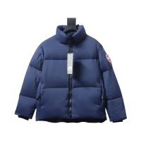Canada goose Stand collar large plaid down jacket dark blue Canada goose Stand collar large plaid down jacket dark blue