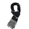 Chanel wool tassel scarf white and black Chanel wool tassel scarf white and black