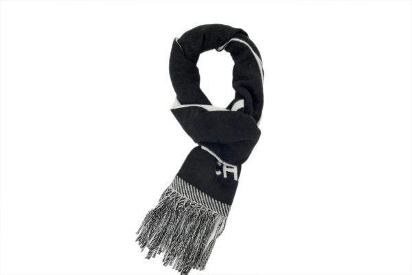 Chanel wool tassel scarf white and black Chanel wool tassel scarf white and black