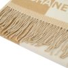 chanel_wool_tassel_scarf_white_brown_1D1869F865C15 Chanel wool tassel scarf white brown