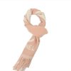 Chanel wool tassel scarf white pink Chanel wool tassel scarf white pink