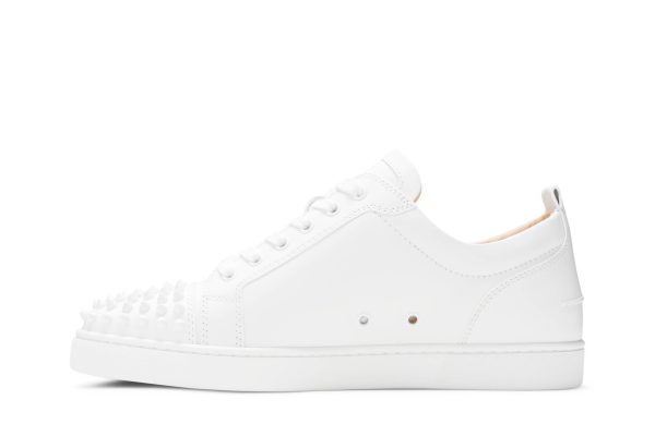 CHRISTIAN LOUBOUTIN Louis Junior Spikes Cap-Toe Leather Sneakers White CHRISTIAN LOUBOUTIN Louis Junior Spikes Cap-Toe Leather Sneakers White