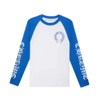 Chrome Hearts CH Baseball Shirt White/Blue CH-536 Chrome Hearts CH Baseball Shirt White/Blue CH-536