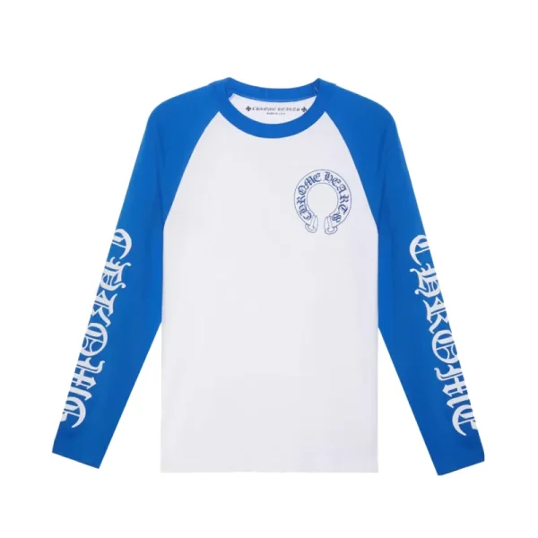 Chrome Hearts CH Baseball Shirt White/Blue CH-536 Chrome Hearts CH Baseball Shirt White/Blue CH-536
