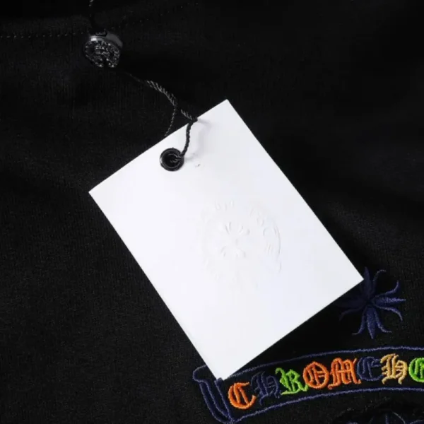 Chrome Hearts Cross Sanskrit Colorful Letters Embroidery Print Hoodie Black