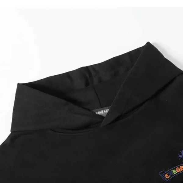 Chrome Hearts Cross Sanskrit Colorful Letters Embroidery Print Hoodie Black