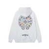 Chrome Hearts Cross Sanskrit Colorful Letters Embroidery Print Hoodie White Chrome Hearts Cross Sanskrit Colorful Letters Embroidery Print Hoodie White