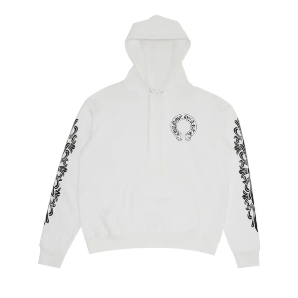 Chrome Hearts Floral Horseshoe Hoodie 'White' Chrome Hearts Floral Horseshoe Hoodie 'White'