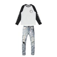 Chrome Hearts Horseshoe Baseball Shirt White/Black+Purple Brand Fashion Men Jeans 2 Chrome Hearts Horseshoe Baseball Shirt White/Black+Purple Brand Fashion Men Jeans 2