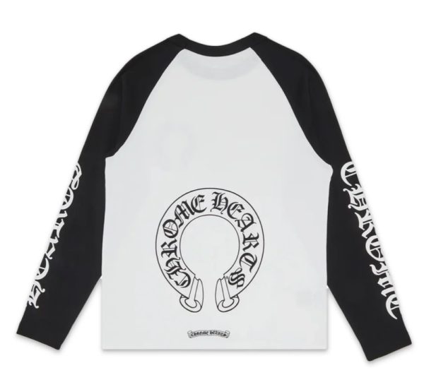 chrome_hearts_k9003_1AE19C4CAAF1E Chrome Hearts Horseshoe Baseball Shirt White/Black