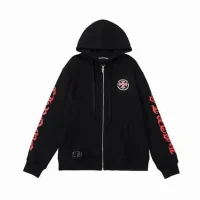 Chrome Hearts Made In Hollywood Plus Cross Zip Up Hoodie Black/Red Chrome Hearts Made In Hollywood Plus Cross Zip Up Hoodie Black/Red