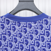 Dior Oblique Relaxed Fit T Shirt Terry Cotton Jersey Blue