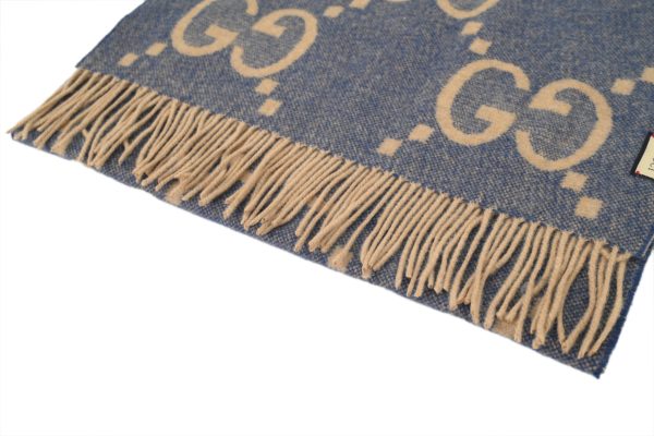 copy_of_gucci___knitted__bassel___scarf__dark_brown_blue_1D18300670E18 Gucci Knitted Bassel Scarf Dark Brown-Blue