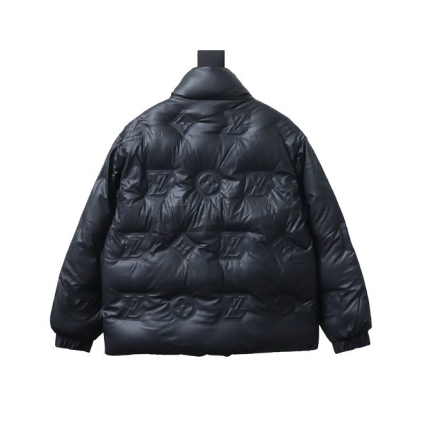copy_of_louis_vuitton_embossed_zipper_down_jacket_white_1D0F096108C18 Louis Vuitton Embossed Zip Down Jacket Black