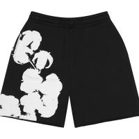 Denim Tears Big Cotton Wreath Sweat Shorts Black Denim Tears Big Cotton Wreath Sweat Shorts Black