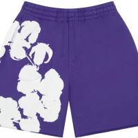 Denim Tears Big Cotton Wreath Sweat Shorts Purple Denim Tears Big Cotton Wreath Sweat Shorts Purple