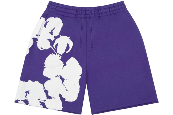 Denim Tears Big Cotton Wreath Sweat Shorts Purple Denim Tears Big Cotton Wreath Sweat Shorts Purple