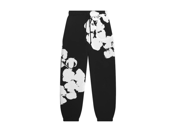 Denim Tears Big Cotton Wreath Sweatpants Black Denim Tears Big Cotton Wreath Sweatpants Black