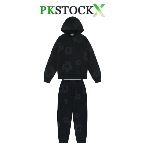 Denim Tears Cotton Wreath Hooded Sweatshirt 'Black Monochrome' Set