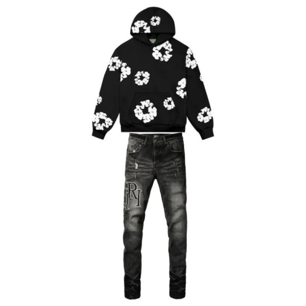 Denim Tears The Cotton Wreath Sweatshirt Black+ Amiri Jeans PK 8908