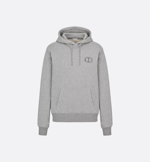 Dior CD Icon Hooded Sweatshirt Grey Cotton Fleece
