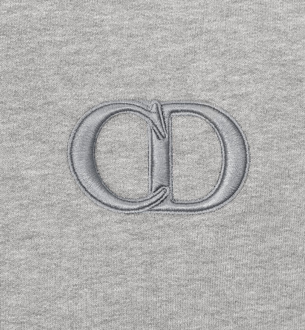 Dior CD Icon Hooded Sweatshirt Grey Cotton Fleece