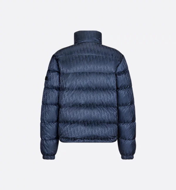 Dior Oblique Down Jacket Navy Blue Technical Jacquard