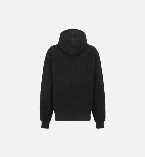Dior Oblique Relaxed-Fit Hooded Sweatshirt Black Cotton Fleece