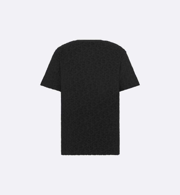 Dior Oblique Relaxed-Fit T-Shirt Black Terry Cotton Jacquard