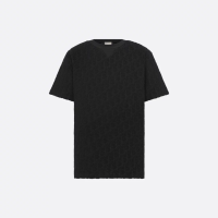 Dior Oblique Relaxed-Fit T-Shirt Black Terry Cotton Jacquard Dior Oblique Relaxed-Fit T-Shirt Black Terry Cotton Jacquard