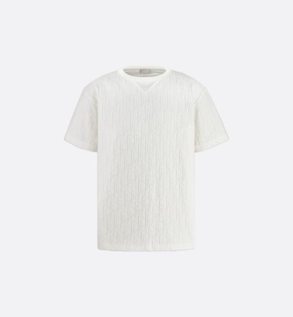 Dior Oblique Relaxed-Fit T-Shirt Off-White Terry Cotton Jacquard